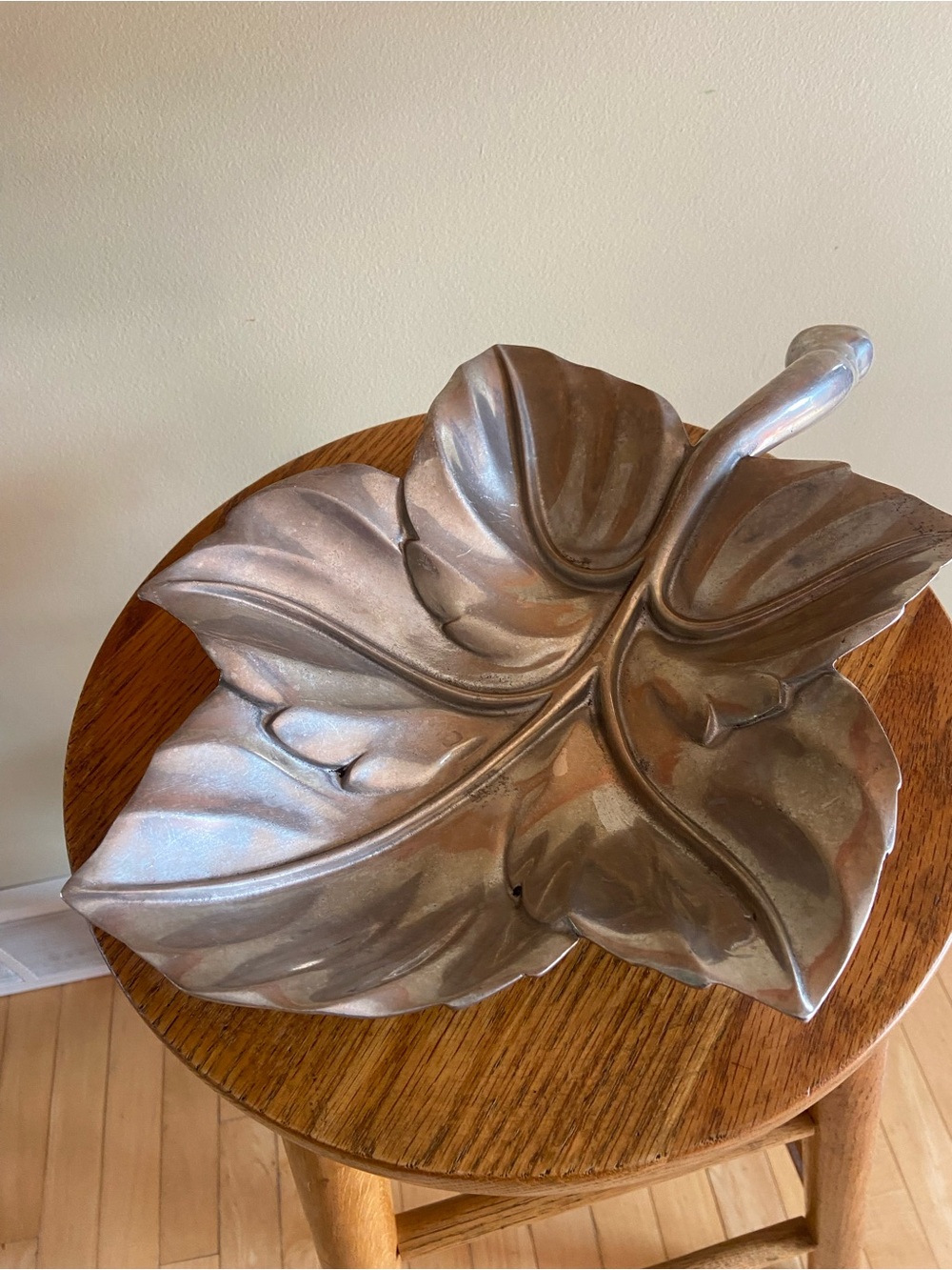 Vintage Arthur Court Leaf Tray Bowl Signed 1993 Large Botanical Serving Dish